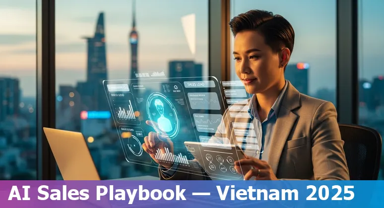 Sales professional using AI dashboard in Viet Nam, 2025, showing local AI vendors and CRM integration