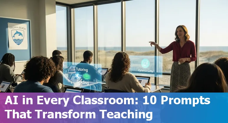 Students and educators in Virginia Beach using AI tools like Khanmigo and Copilot for learning, grading, and cybersecurity training