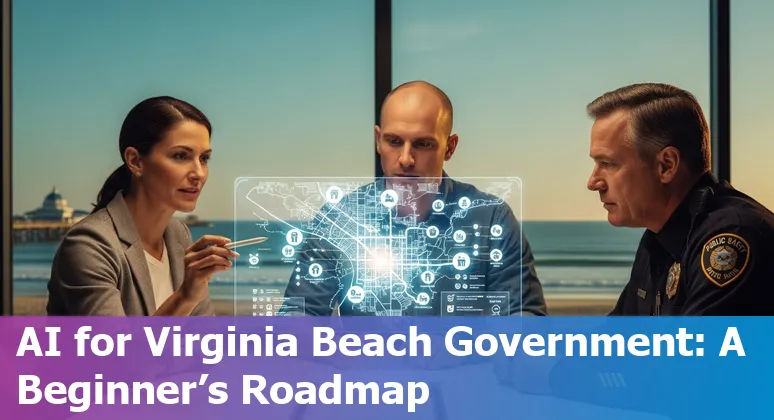 Government AI planning workshop in Virginia Beach, Virginia, US with officials reviewing models and maps, 2025.