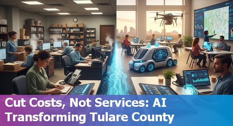 City hall meeting about AI adoption in Visalia, California with Tulare County task force members discussing Copilot and modernization