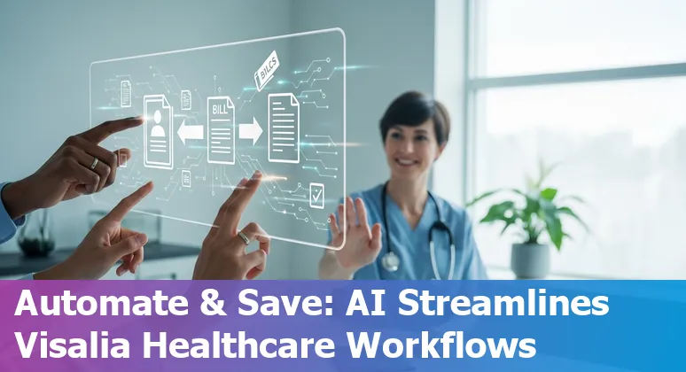 Healthcare worker using AI dashboard to improve efficiency at a Visalia, California, US clinic