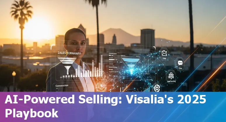 Visalia, California sales team using AI tools in 2025, showing dashboard and local business context