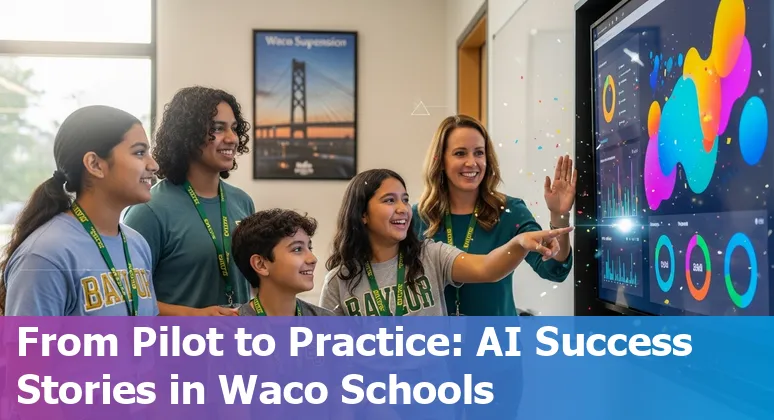 Educators and students exploring AI tools at a Waco, Texas school workshop in 2025