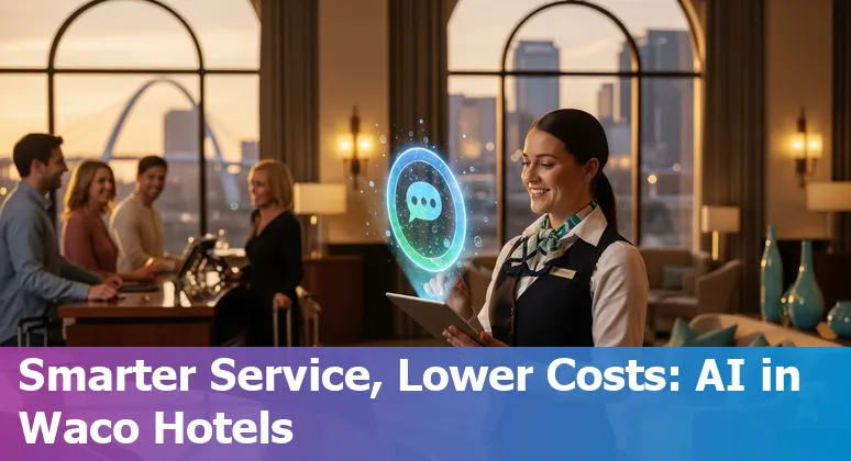 Hotel staff using AI dashboard to manage energy and guest services in Waco, Texas, US
