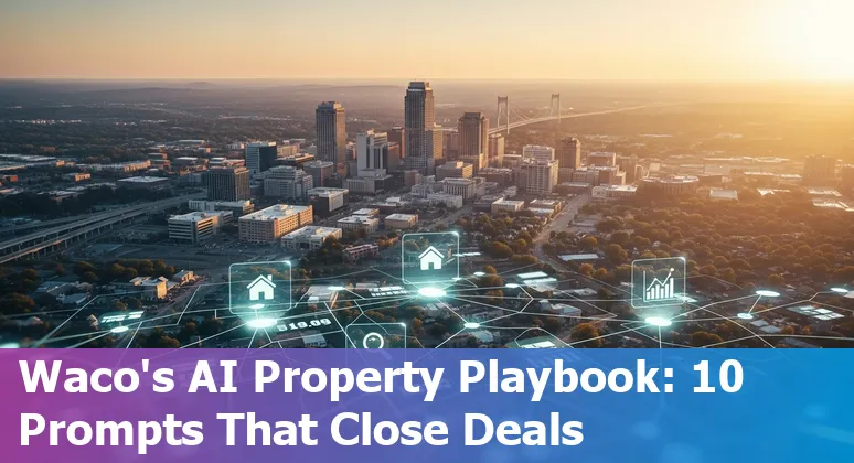 Agent using AI tools to analyze Waco property data with Baylor University skyline in background