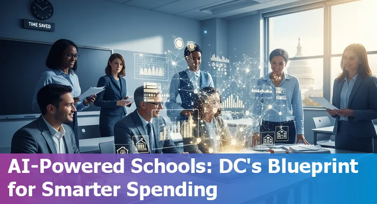 Illustration of AI tools helping schools and education companies in District of Columbia, US reduce costs and improve efficiency