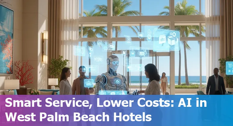 Hotel staff using AI tools in West Palm Beach, Florida, US to improve guest service and reduce costs