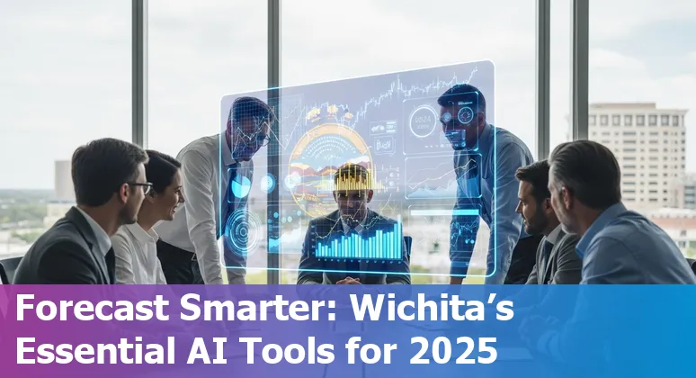 Finance professional in Wichita using AI dashboards and document automation tools on a laptop