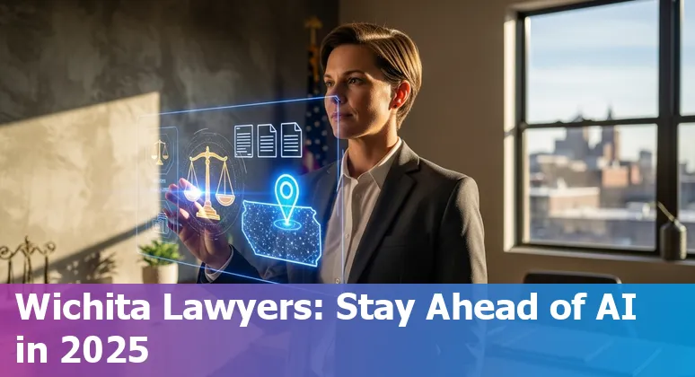Attorney and AI interface on laptop in Wichita, Kansas law office — AI-assisted legal work in Kansas