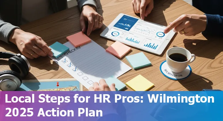 HR professional using AI tools in an office in Wilmington, North Carolina, USA - concept image