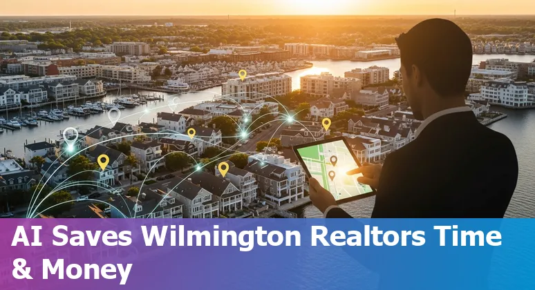 Real estate agent using AI tools on a laptop in Wilmington, North Carolina, US