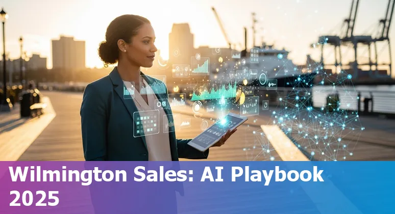 Sales professional using AI tools on laptop in Wilmington, North Carolina, 2025