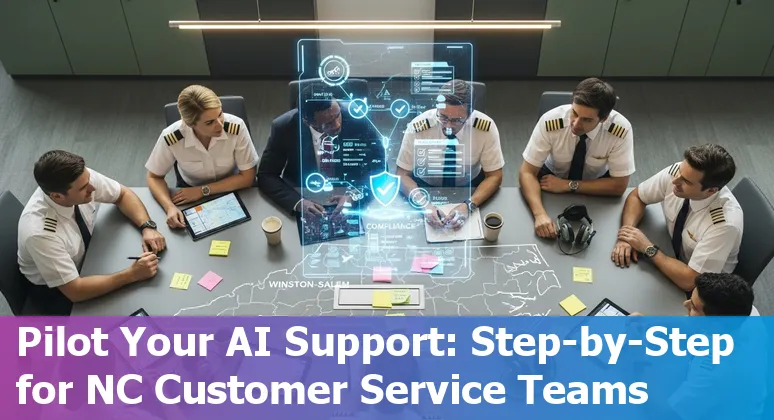Customer service professional using AI tools in Winston‑Salem, NC office, 2025.