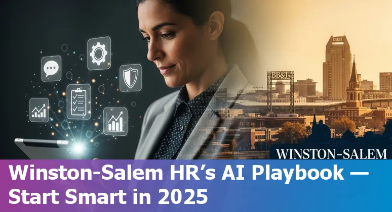 HR professional using AI tools in an office in Winston‑Salem, North Carolina, US