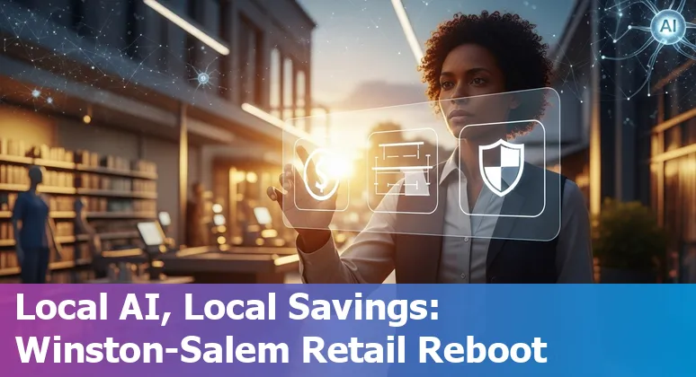 Retail staff using AI tools on a tablet in a Winston‑Salem, North Carolina store to optimize inventory and reduce costs