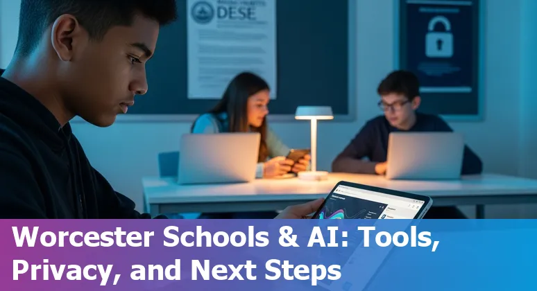 Worcester, Massachusetts classroom using AI tools in 2025 with DESE roadmap and students learning