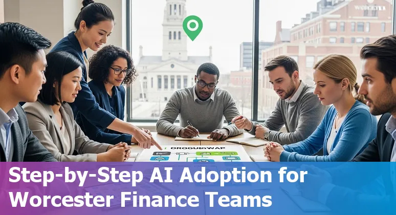 Finance professional using AI tools in Worcester, Massachusetts office in 2025
