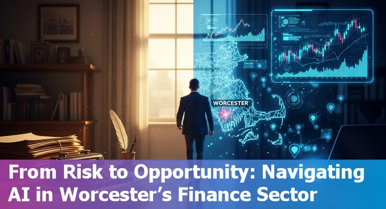 Finance professional using AI tools on a laptop in Worcester, Massachusetts, US, analyzing forecasts and invoices