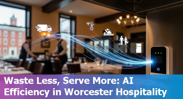Hotel front desk using AI chatbot on tablet in Worcester, Massachusetts