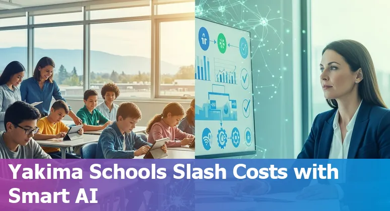 Education technology meeting in Yakima, Washington showing AI tools and local educators discussing efficiency and cost savings in Yakima, Washington