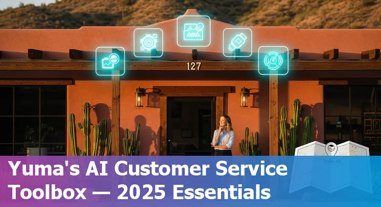 Customer service agent using AI tools dashboard with Shopify and ticket actions, representing Yuma retailers in 2025.