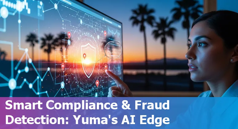 AI-driven financial services dashboard showing cost savings and efficiency gains for Yuma, Arizona, US financial firms.