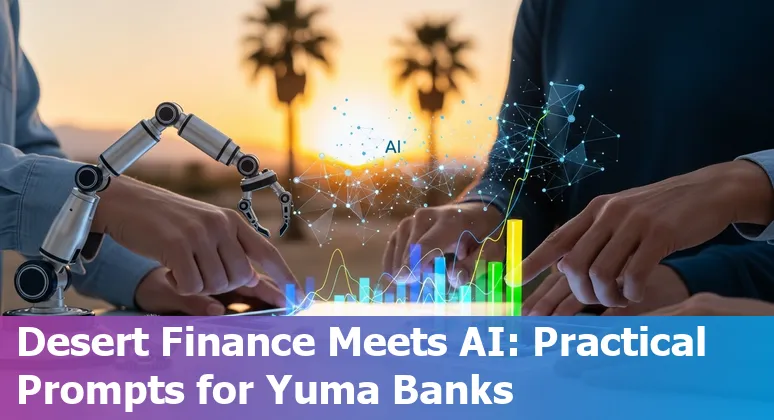 Finance team in Yuma using AI prompts on a laptop showing cash flow and KPI dashboards