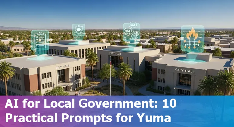 City of Yuma with border wall and municipal buildings, illustrating AI use cases for public safety and border services.