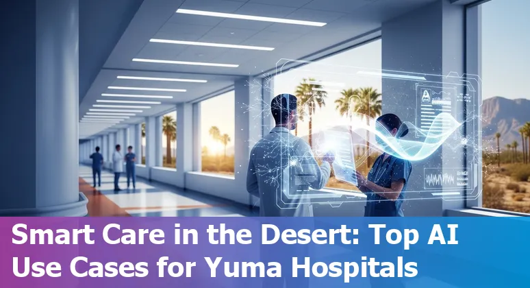 Healthcare providers in Yuma using AI tools: ambient scribe, imaging assist, RPM, and telehealth on laptops and tablets.
