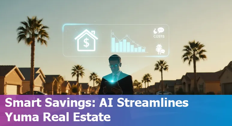 Yuma, Arizona real estate agents using AI tools on a laptop to analyze listings and reduce costs in Arizona, US