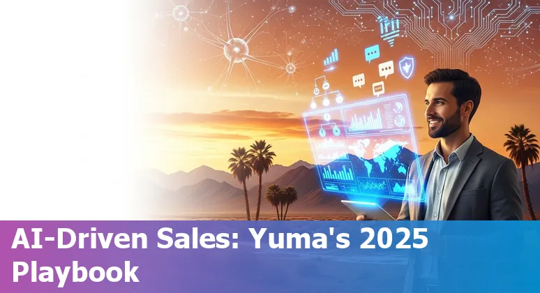 Sales professional using AI tools on a laptop in Yuma, Arizona, US