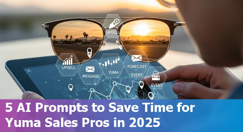 Sales associate in Yuma using a tablet with AI assistant showing product availability and localized promo copy.